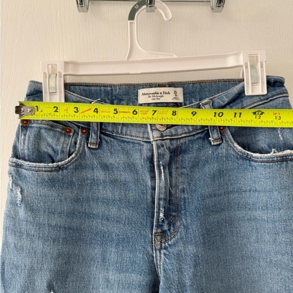 Abercrombie & Fitch Light Blue Distressed Straight Leg Jeans - Picture 8 of 8